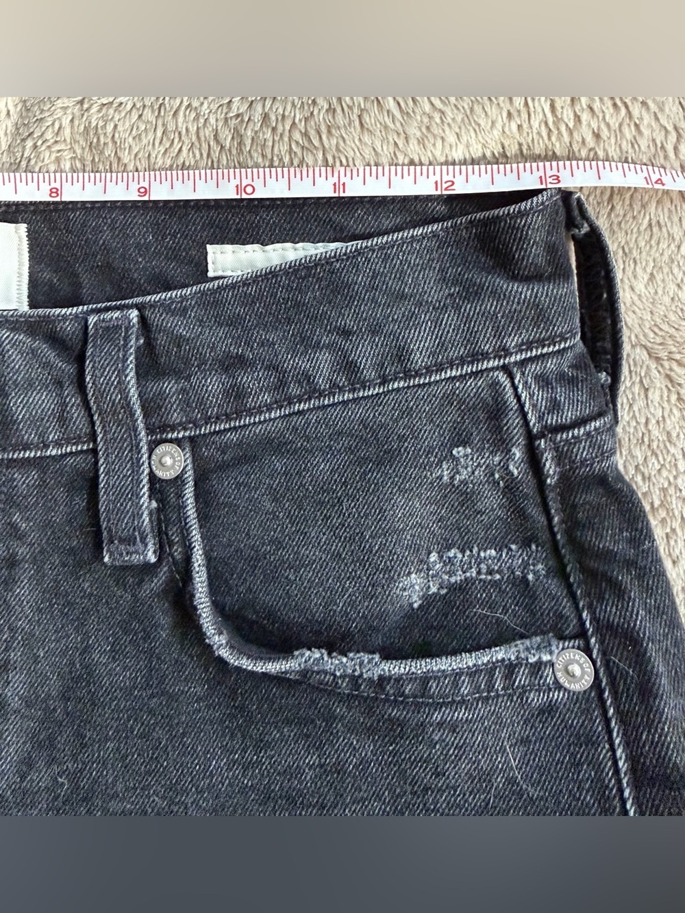 Citizens of Humanity Florence High Rise Straight Leg Jeans, Distressed Black, 25 - Picture 11 of 12
